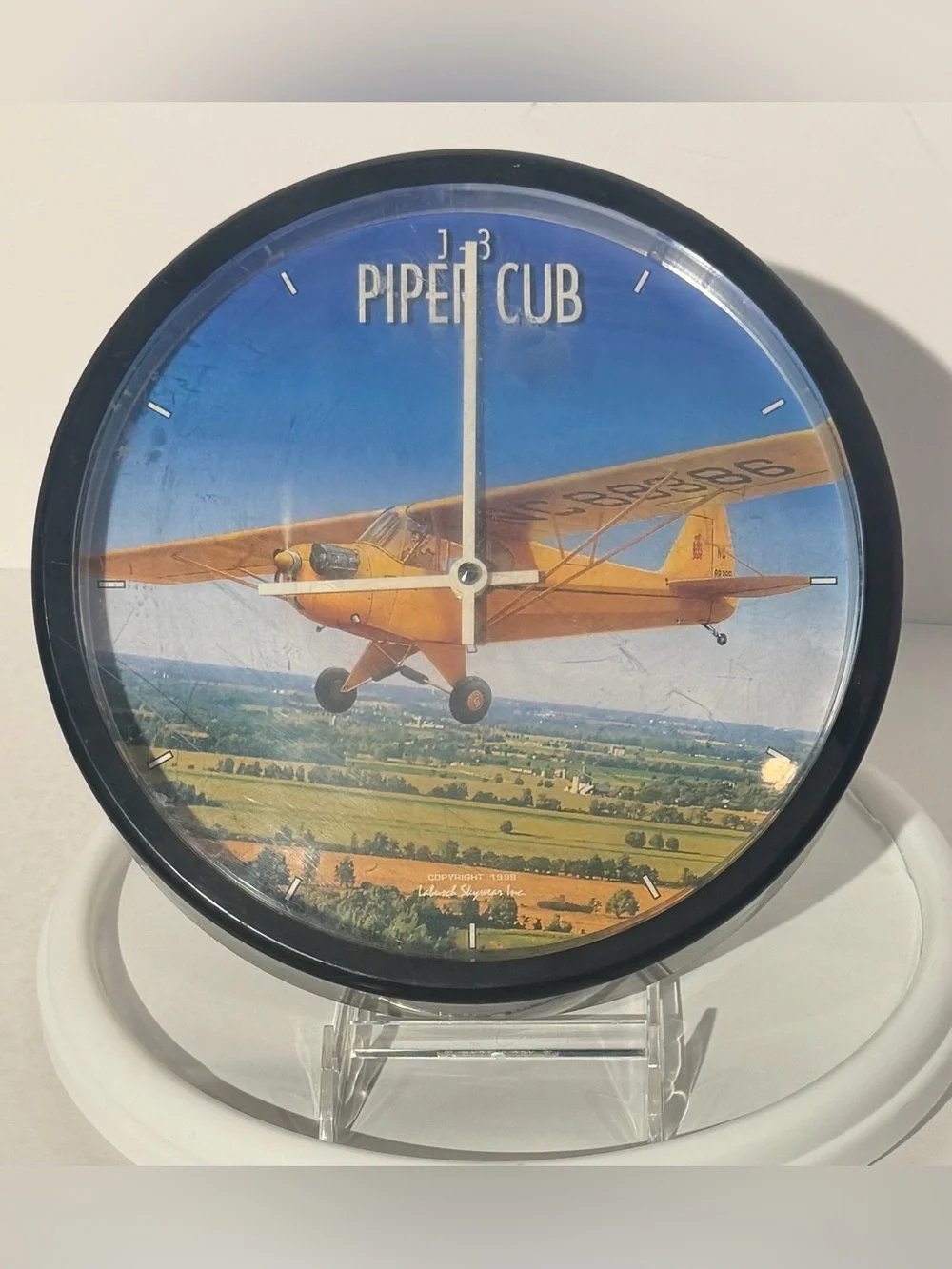 Piper Yellow J-3 Cub Aviation Wall Clock